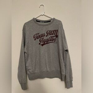 Adidas Gray Crewneck Sweater with Maroon Texas A&M graphic size L